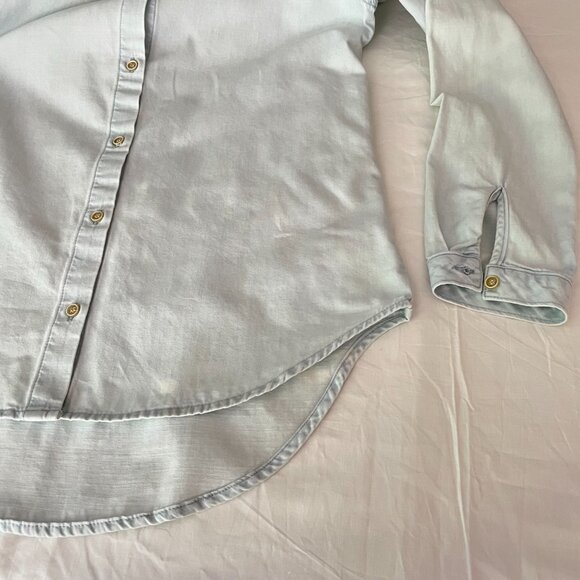 DRIFTWOOD Light Washed Embroidered Back Demin Shirt Size M - Picture 10 of 14
